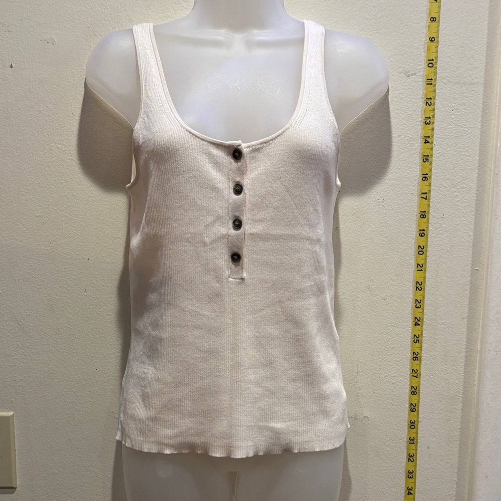 Banana Republic Ivory Buttoned Tank Top